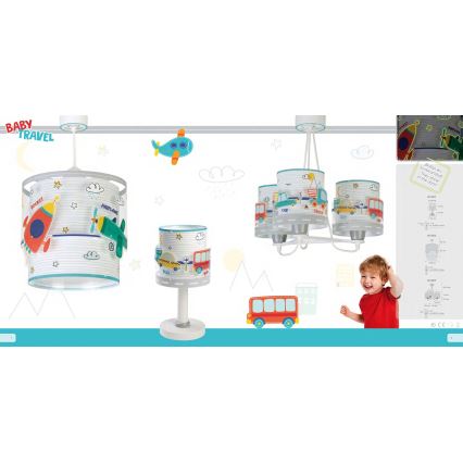 Dalber 61687 - Candelabro de criança BABY TRAVEL 3xE27/60W/230V
