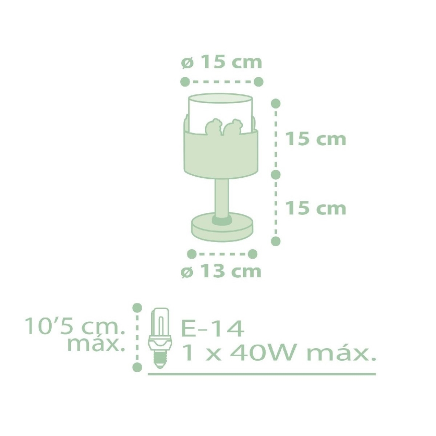 Dalber 61711H - Candeeiro de criança SWEET LOVE 1xE14/40W/230V verde