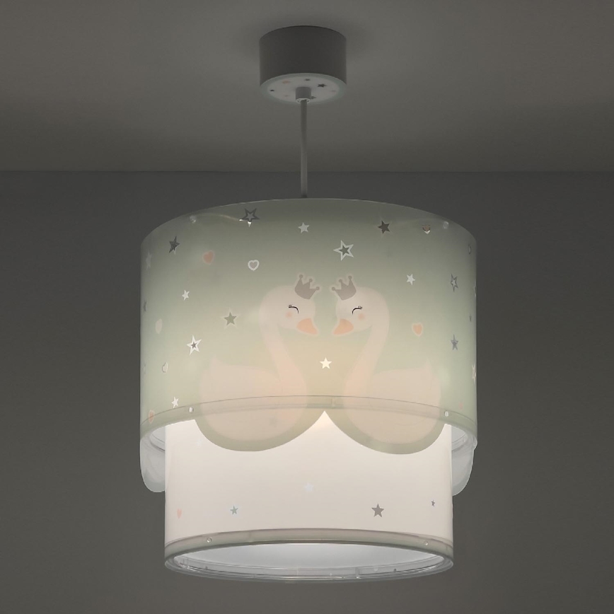 Dalber 61712H - Candelabro de criança SWEET LOVE 1xE27/60W/230V verde