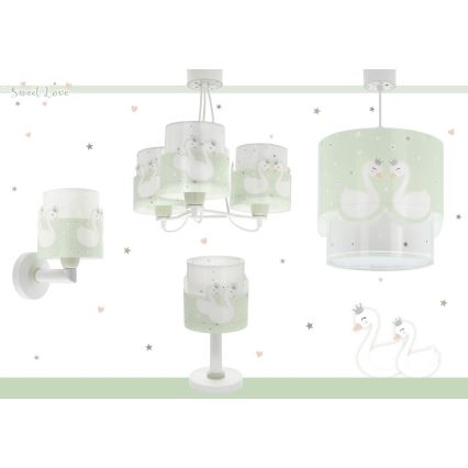 Dalber 61712H - Candelabro de criança SWEET LOVE 1xE27/60W/230V verde