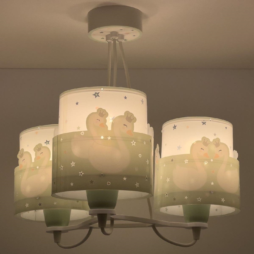 Dalber 61717H - Candelabro de criança SWEET LOVE 3xE27/60W/230V verde