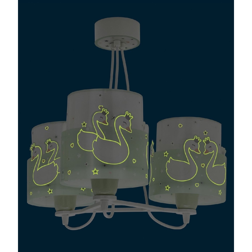 Dalber 61717H - Candelabro de criança SWEET LOVE 3xE27/60W/230V verde