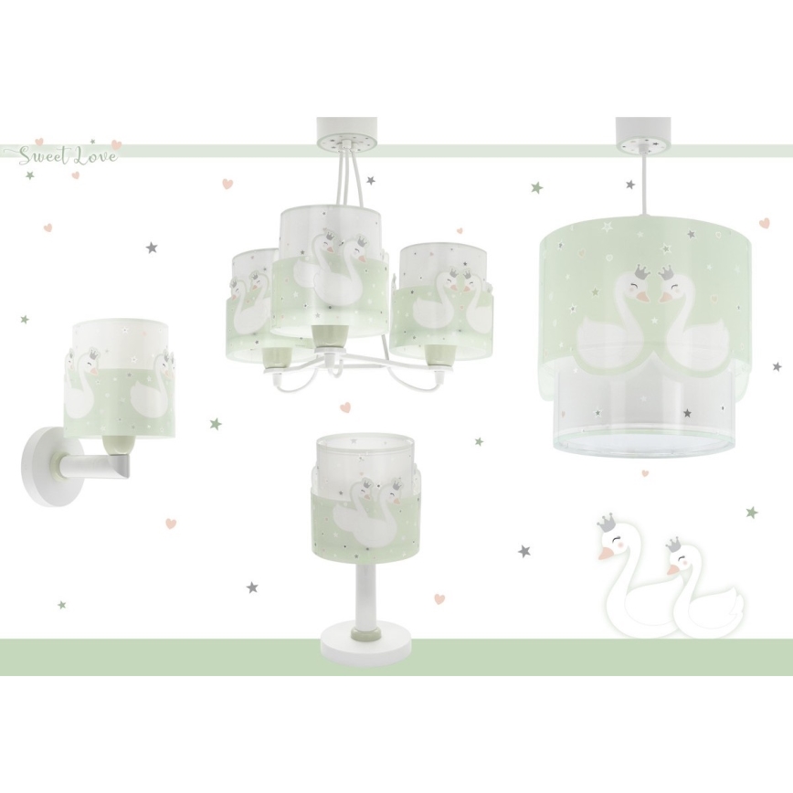 Dalber 61719H - Iluminação de parede de criança SWEET LOVE 1xE27/60W/230V verde