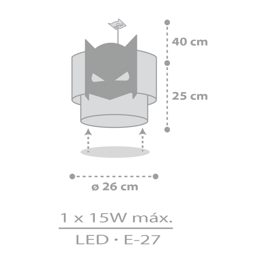 Dalber 61802 - Candeeiro de criança DARK HERO 1xE27/15W/230V