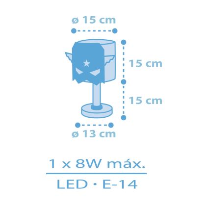 Dalber 61811 - Candeeiro de criança AZUL HERO 1xE14/8W/230V