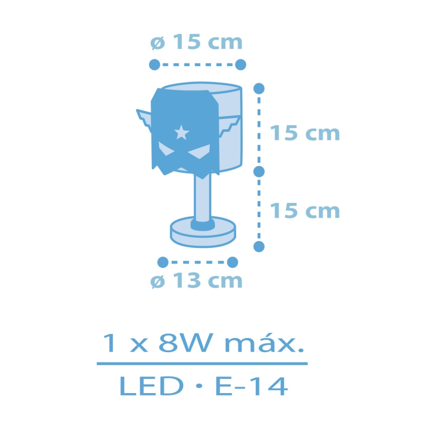 Dalber 61811 - Candeeiro de criança AZUL HERO 1xE14/8W/230V