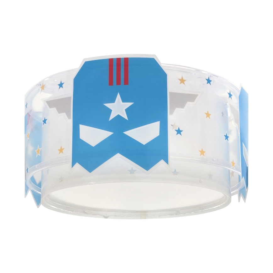 Dalber 61816 - Iluminação de teto para crianças AZUL HERO 2xE27/15W/230V