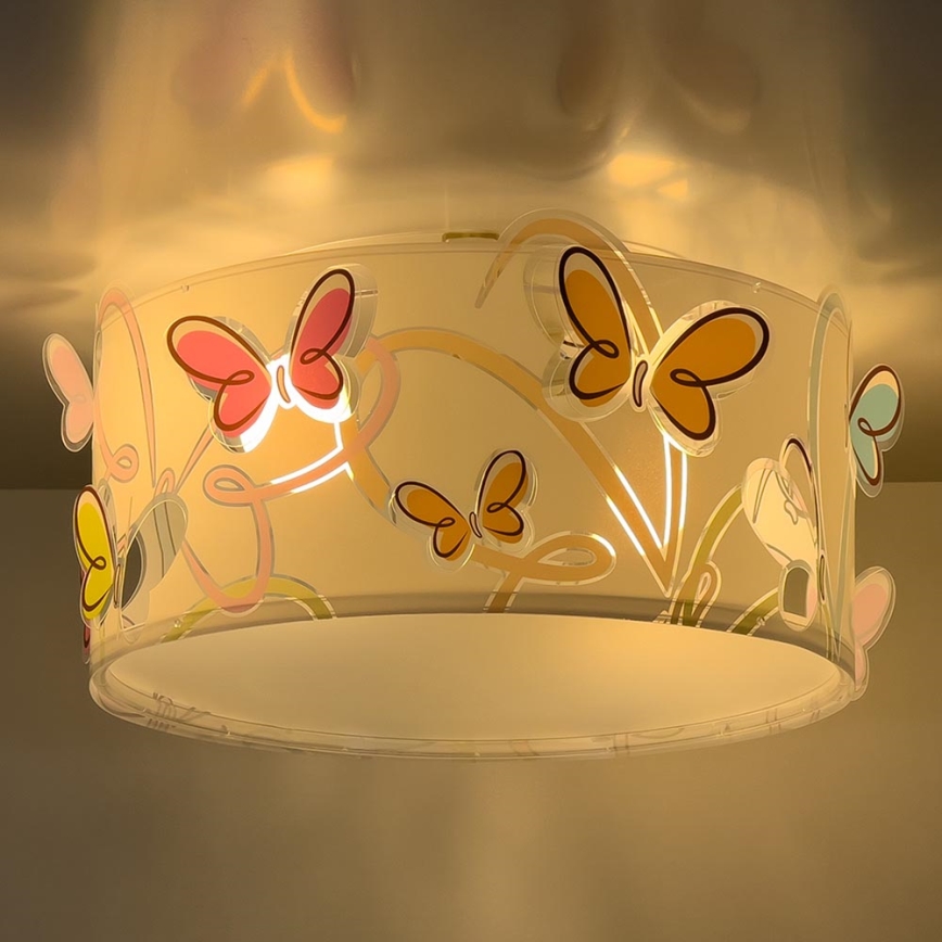 Dalber 62146 - Iluminação de teto de criança BORBOLETA 2xE27/60W/230V