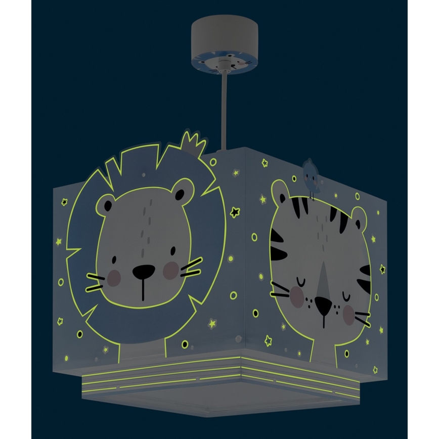 Dalber 63112T - Candelabro de criança JUNGLE 1xE27/15W/230V azul