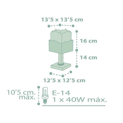 Dalber 63161H - Candeeiro de criança PANDA 1xE14/40W/230V verde
