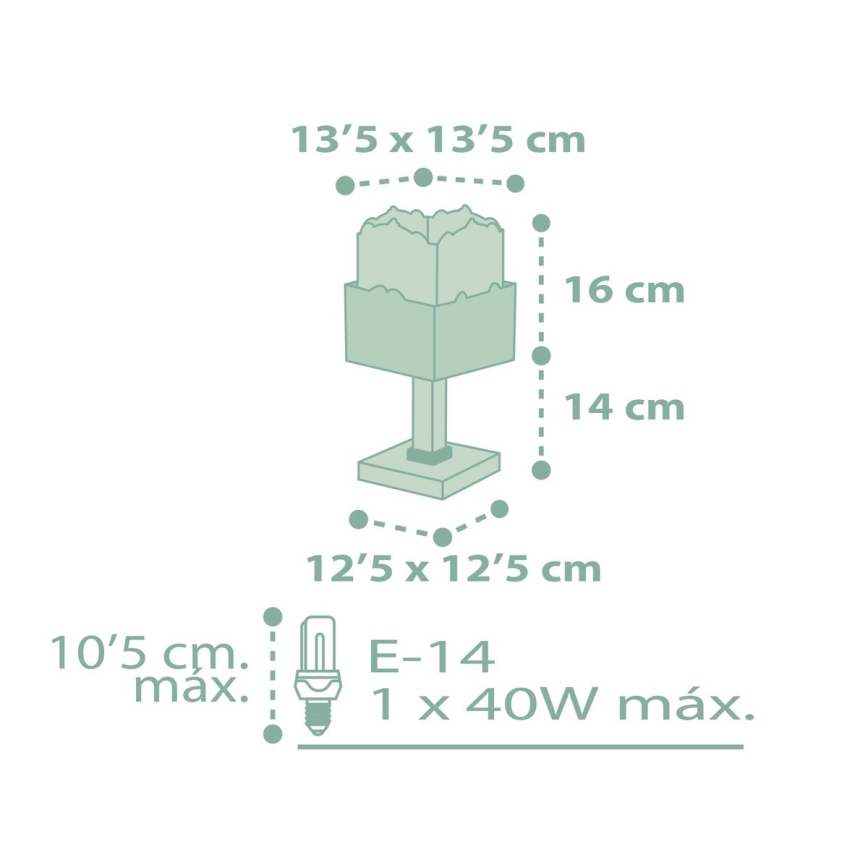 Dalber 63161H - Candeeiro de criança PANDA 1xE14/40W/230V verde