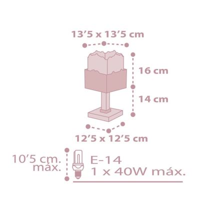 Dalber 63161S - Candeeiro de criança PANDA 1xE14/40W/230V rosa