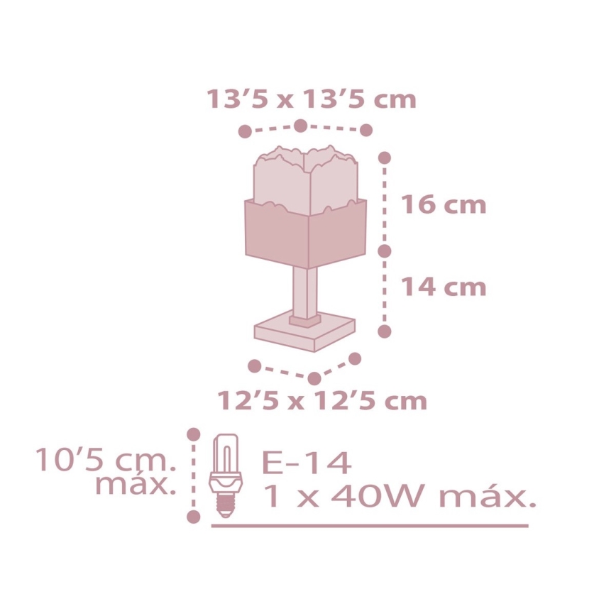 Dalber 63161S - Candeeiro de criança PANDA 1xE14/40W/230V rosa