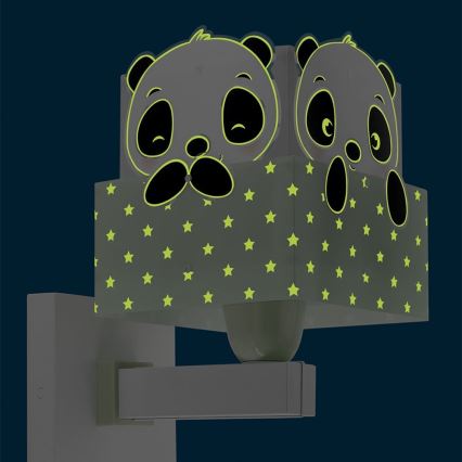 Dalber 63169H - Iluminação de parede de criança PANDA 1xE27/60W/230V verde