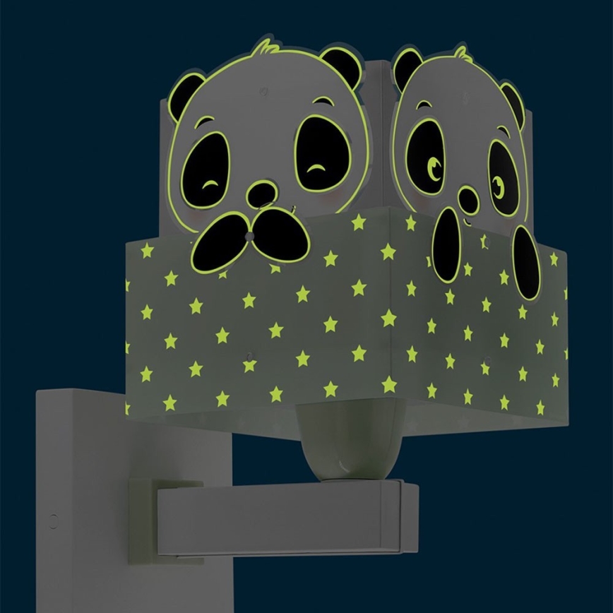 Dalber 63169H - Iluminação de parede de criança PANDA 1xE27/60W/230V verde