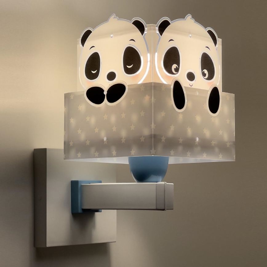 Dalber 63169T - Iluminação de parede de criança PANDA 1xE27/60W/230V azul