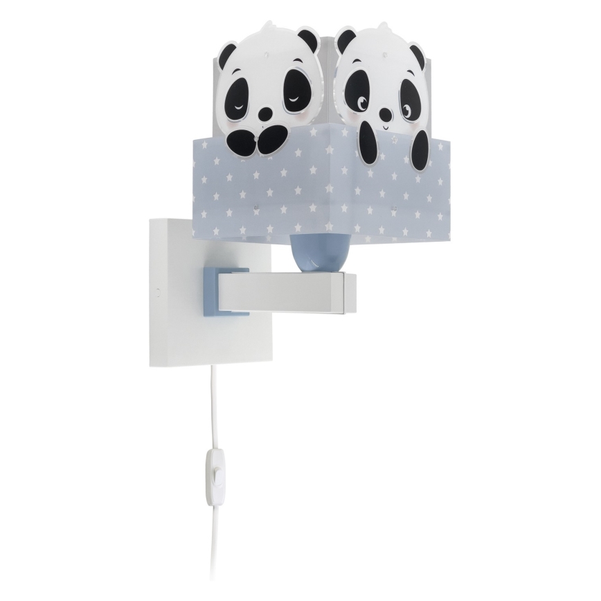 Dalber 63169T - Iluminação de parede de criança PANDA 1xE27/60W/230V azul