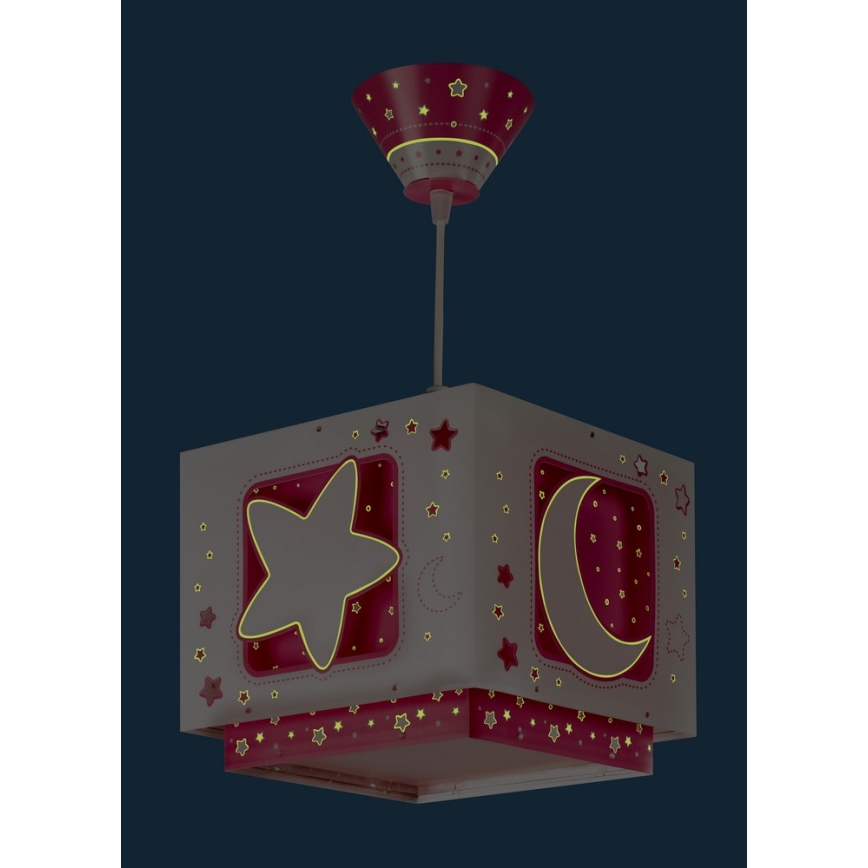 Dalber 63232S - Candelabro pendente num fio de criança MOON LIGHT 1xE27/60W/230V