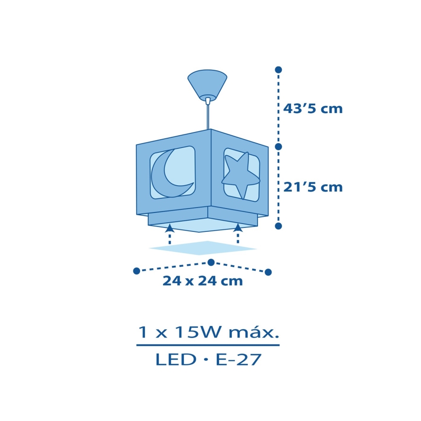 Dalber 63232T - Candelabro de criança MOON LIGHT 1xE27/60W/230V