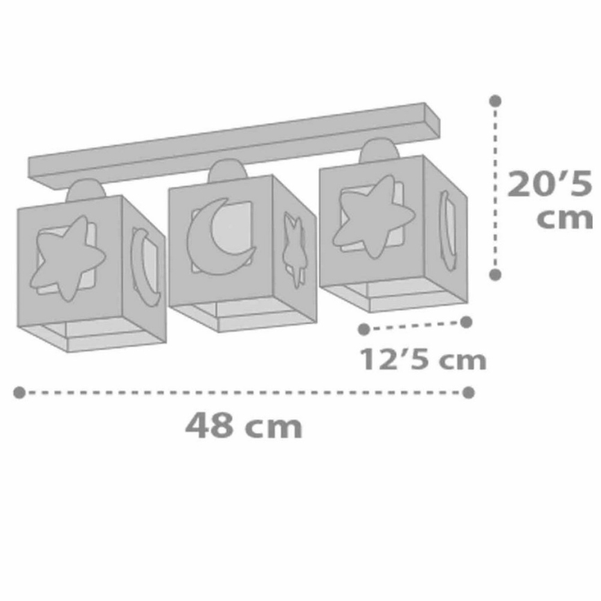 Dalber 63233NE - Candeeiro de teto para crianças MOONLIGHT 3xE27/60W/230V