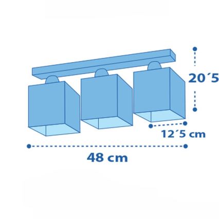 Dalber 63233NT - Candeeiro de teto para crianças MOONLIGHT 3xE27/60W/230V