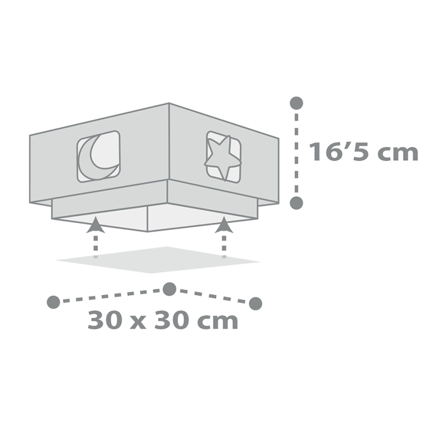 Dalber 63236E - Iluminação de teto de criança MOONLIGHT 2xE27/60W/230V cinzento