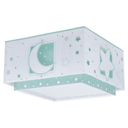Dalber 63236H - Iluminação de teto de criança MOONLIGHT 2xE27/60W/230V verde