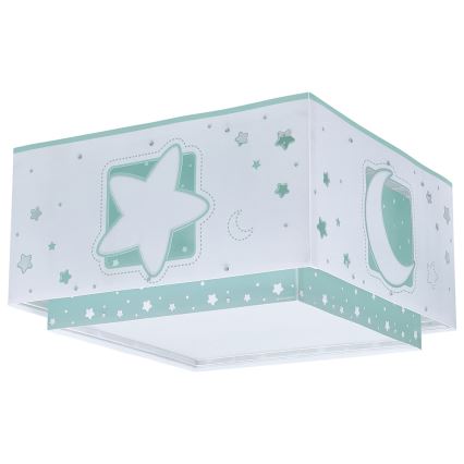 Dalber 63236H - Iluminação de teto de criança MOONLIGHT 2xE27/60W/230V verde