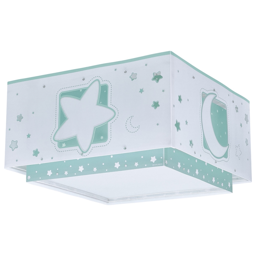Dalber 63236H - Iluminação de teto de criança MOONLIGHT 2xE27/60W/230V verde