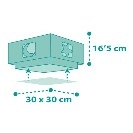 Dalber 63236H - Iluminação de teto de criança MOONLIGHT 2xE27/60W/230V verde