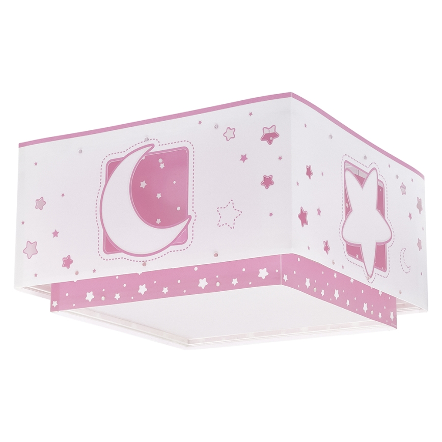 Dalber 63236S - Iluminação de teto de criança MOONLIGHT 2xE27/60W/230V rosa