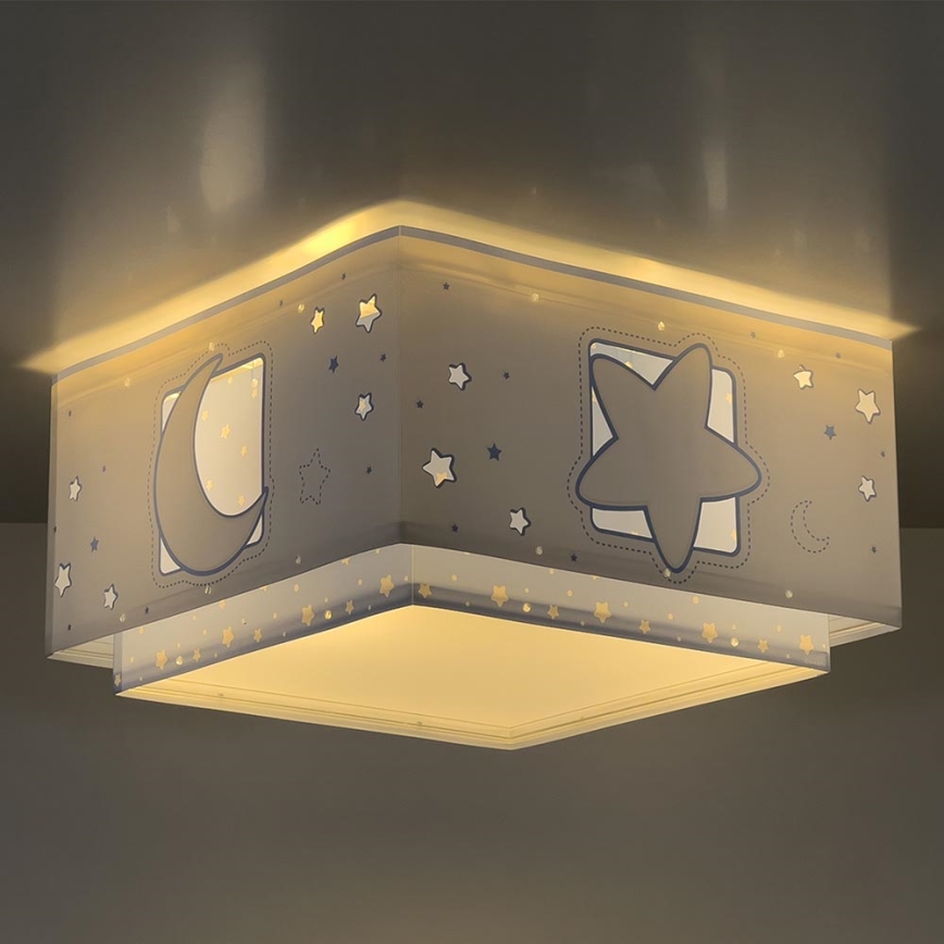 Dalber 63236T - Iluminação de teto de criança MOONLIGHT 2xE27/60W/230V azul