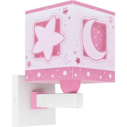 Dalber 63239S - Iluminação de parede de criança MOONLIGHT 1xE27/15W/230V rosa