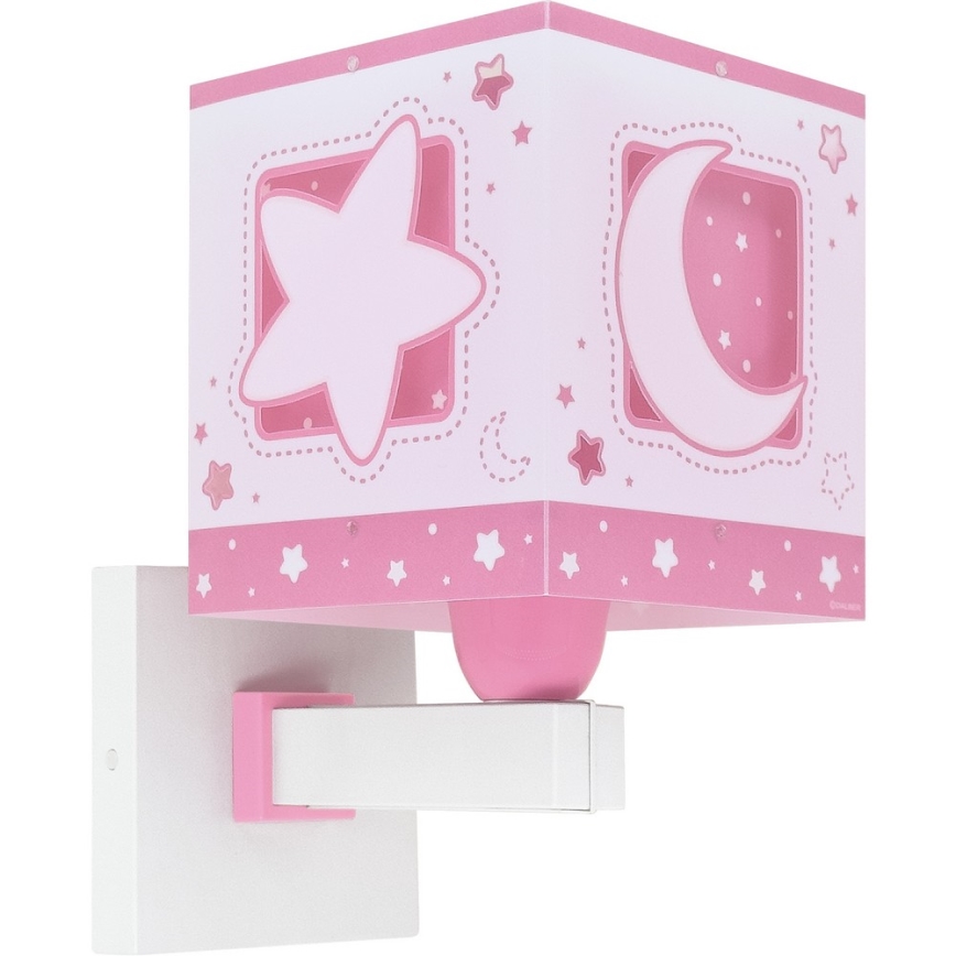 Dalber 63239S - Iluminação de parede de criança MOONLIGHT 1xE27/15W/230V rosa