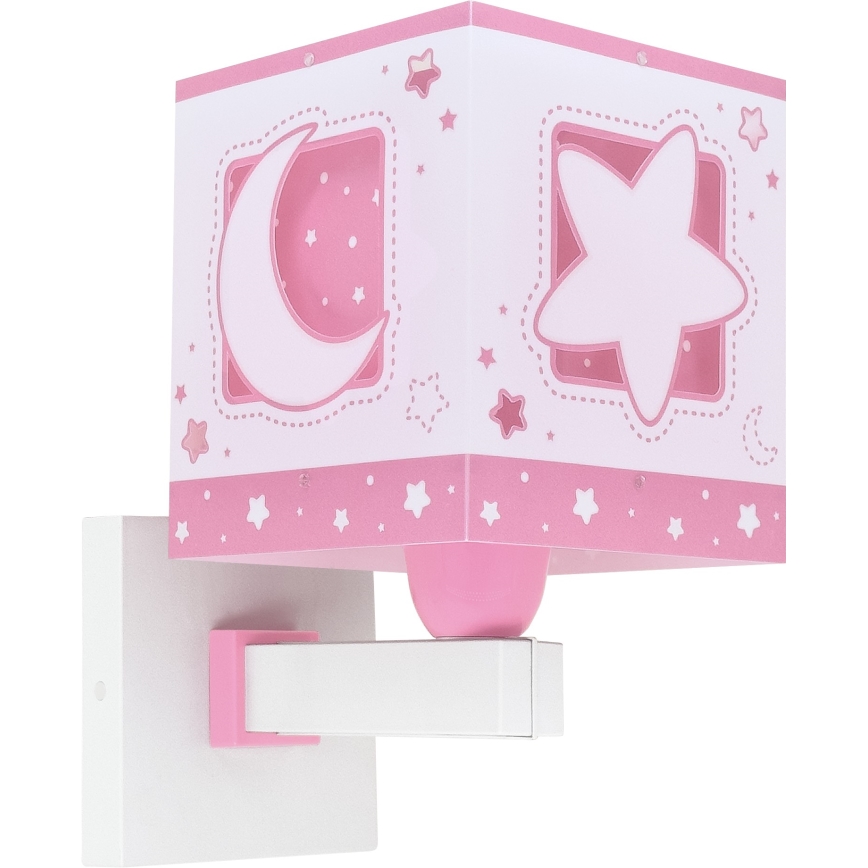 Dalber 63239S - Iluminação de parede de criança MOONLIGHT 1xE27/15W/230V rosa