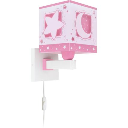 Dalber 63239S - Iluminação de parede de criança MOONLIGHT 1xE27/15W/230V rosa