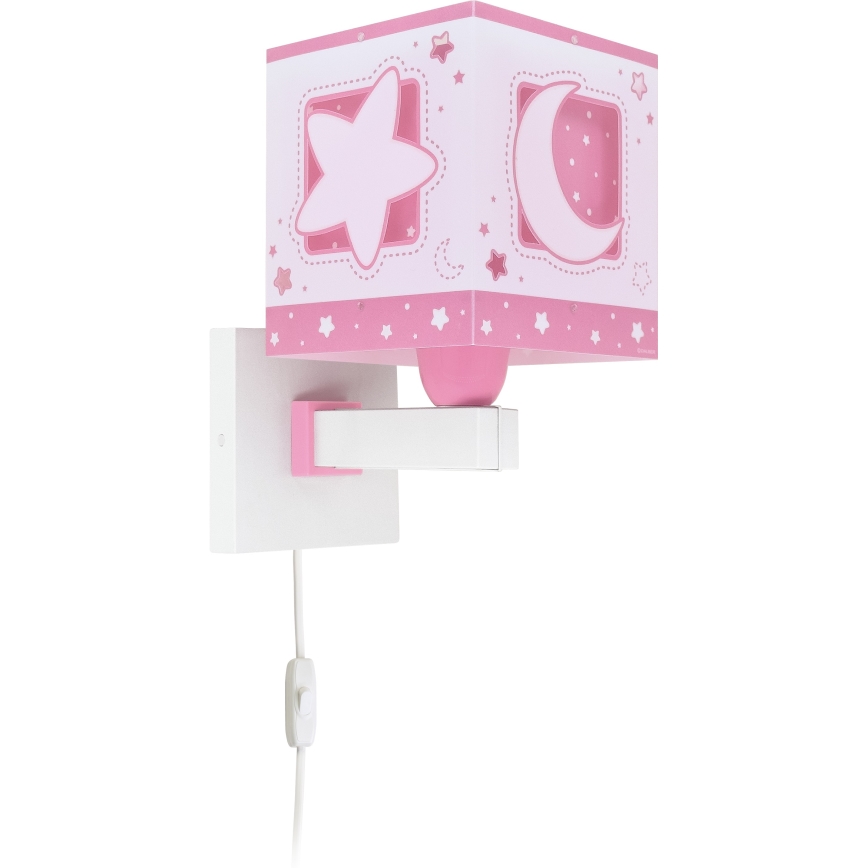 Dalber 63239S - Iluminação de parede de criança MOONLIGHT 1xE27/15W/230V rosa