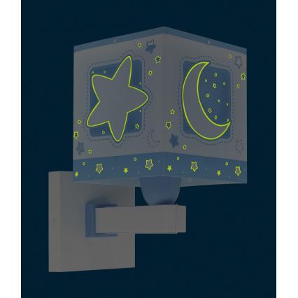 Dalber 63239T - Iluminação de parede de criança MOONLIGHT 1xE27/15W/230V azul