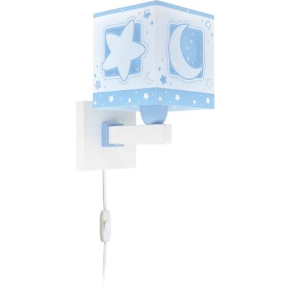Dalber 63239T - Iluminação de parede de criança MOONLIGHT 1xE27/15W/230V azul