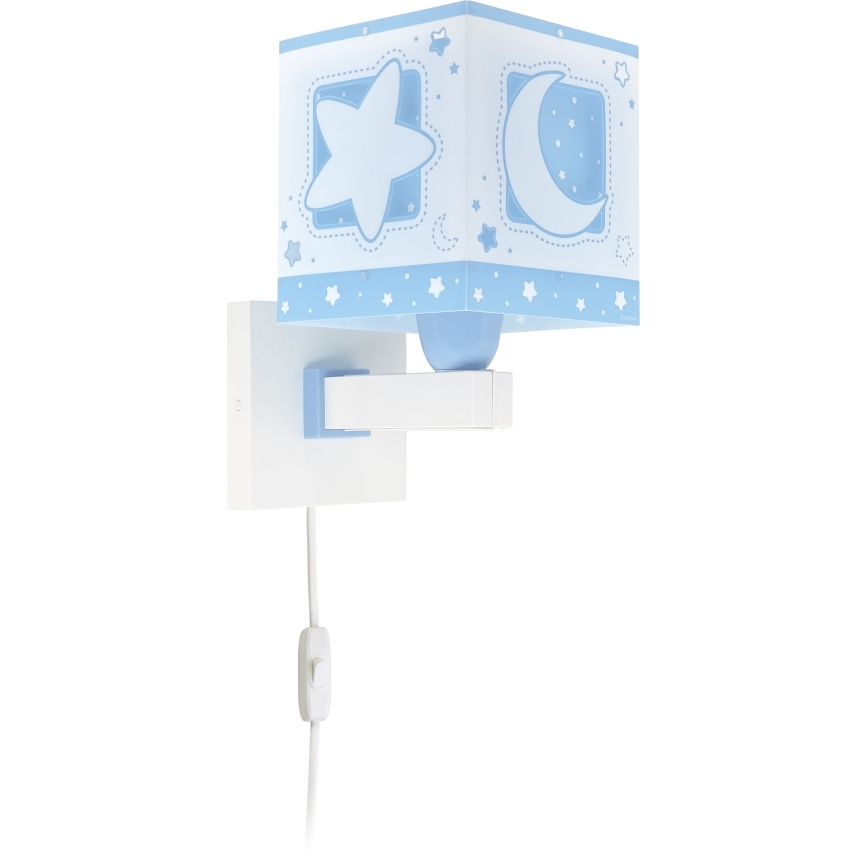 Dalber 63239T - Iluminação de parede de criança MOONLIGHT 1xE27/15W/230V azul