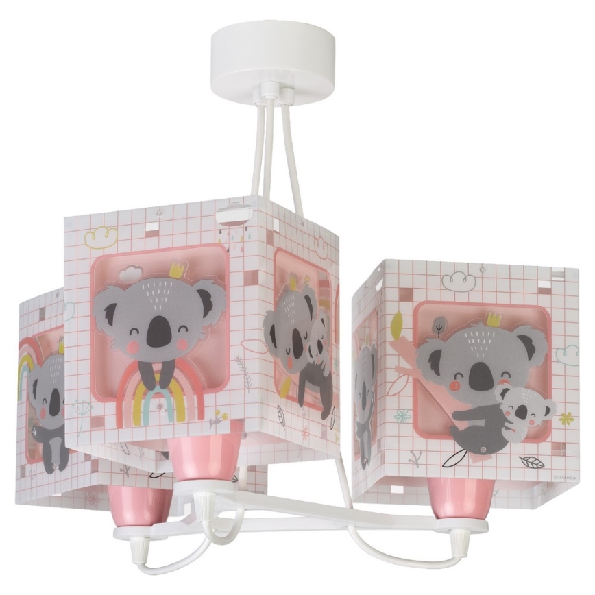 Dalber 63267S - Candelabro de criança KOALA 3xE27/60W/230V