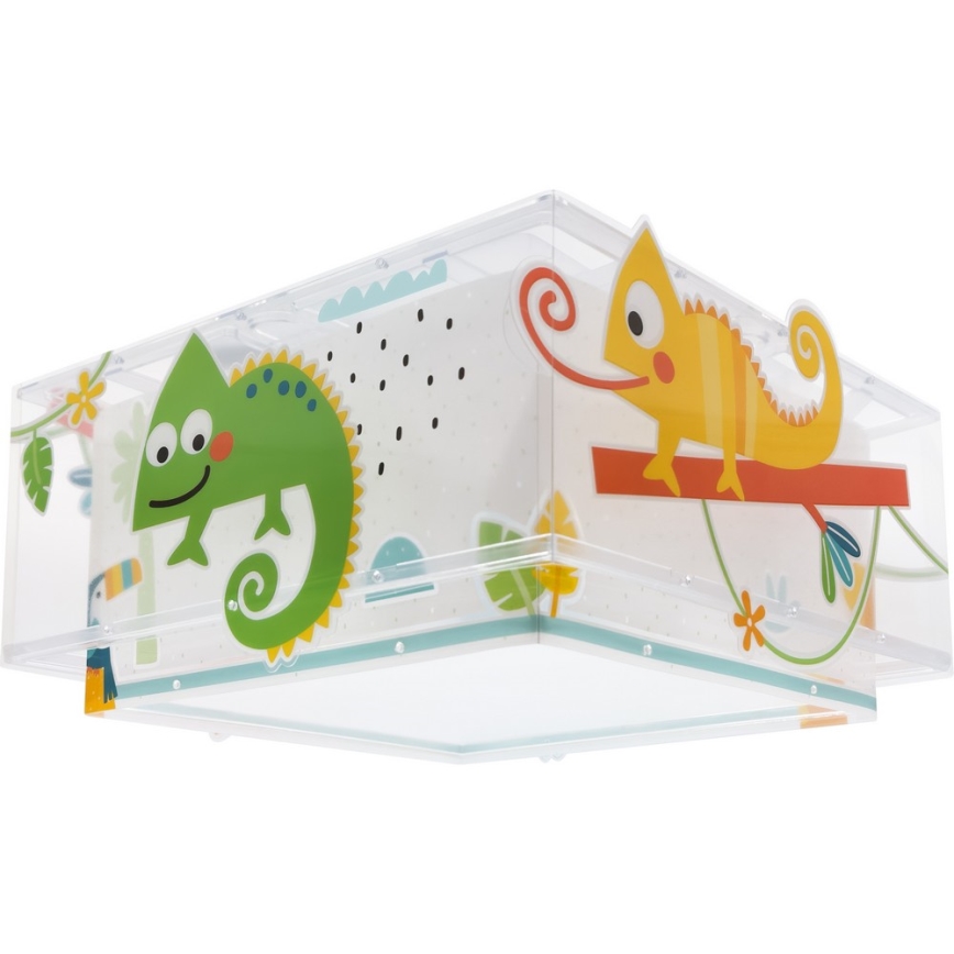 Dalber 63316 - Iluminação de teto de criança HAPPY JUNGLE 2xE27/15W/230V