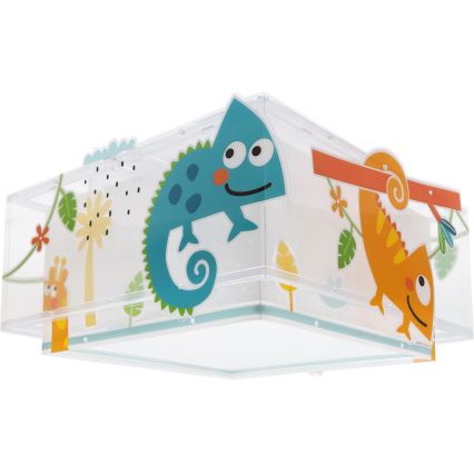 Dalber 63316 - Iluminação de teto de criança HAPPY JUNGLE 2xE27/15W/230V