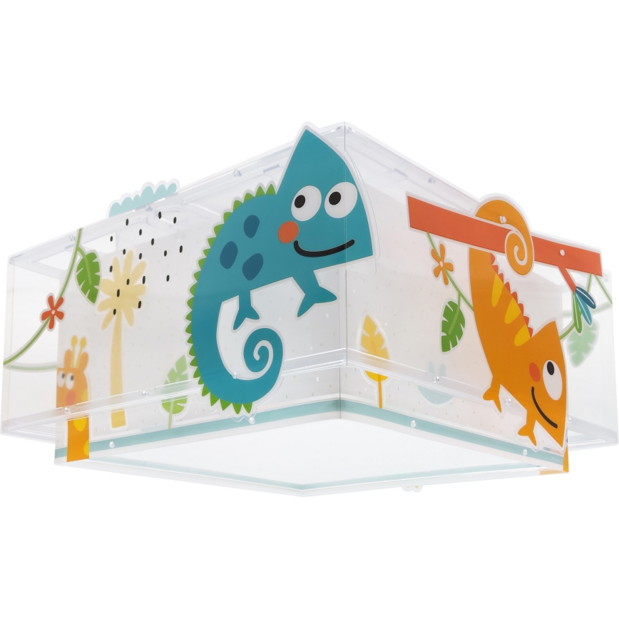 Dalber 63316 - Iluminação de teto de criança HAPPY JUNGLE 2xE27/15W/230V