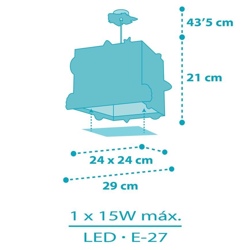 Dalber 63352 - Candelabro de criança ROCKET 1xE27/15W/230V