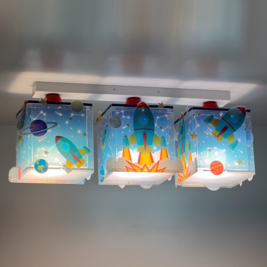 Dalber 63353 - Iluminação de teto de criança ROCKET 3xE27/15W/230V