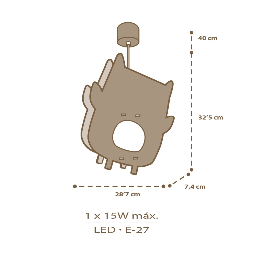 Dalber 63397 - Candeeiro de criança OWL 1xE27/15W/230V