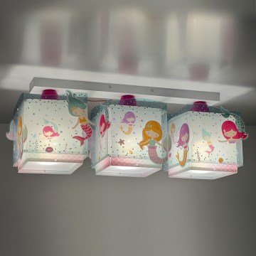 Dalber 63443 - Iluminação de teto de criança MERMAIDS 3xE27/60W/230V