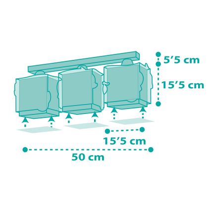 Dalber 63443 - Iluminação de teto de criança MERMAIDS 3xE27/60W/230V