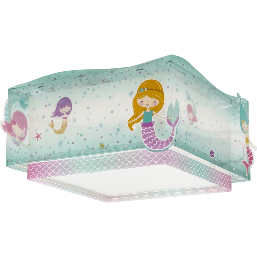 Dalber 63446 - Iluminação de teto de criança MERMAIDS 2xE27/60W/230V